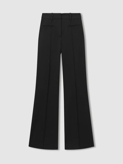 High Rise Flared Trousers in Black Women | Reiss