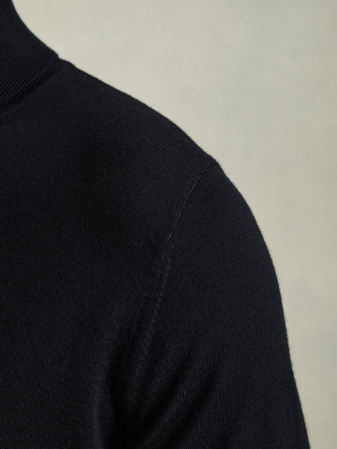 Slim Fit Merino Wool Roll Neck Jumper in Navy Men | Reiss