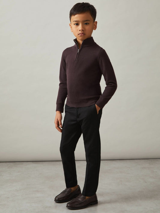 9-13 yrs Slim Fit Tapered Chinos in Black Children & Baby | Reiss