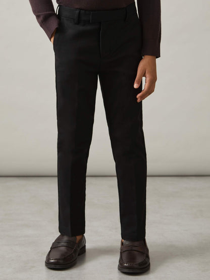9-13 yrs Slim Fit Tapered Chinos in Black Children & Baby | Reiss