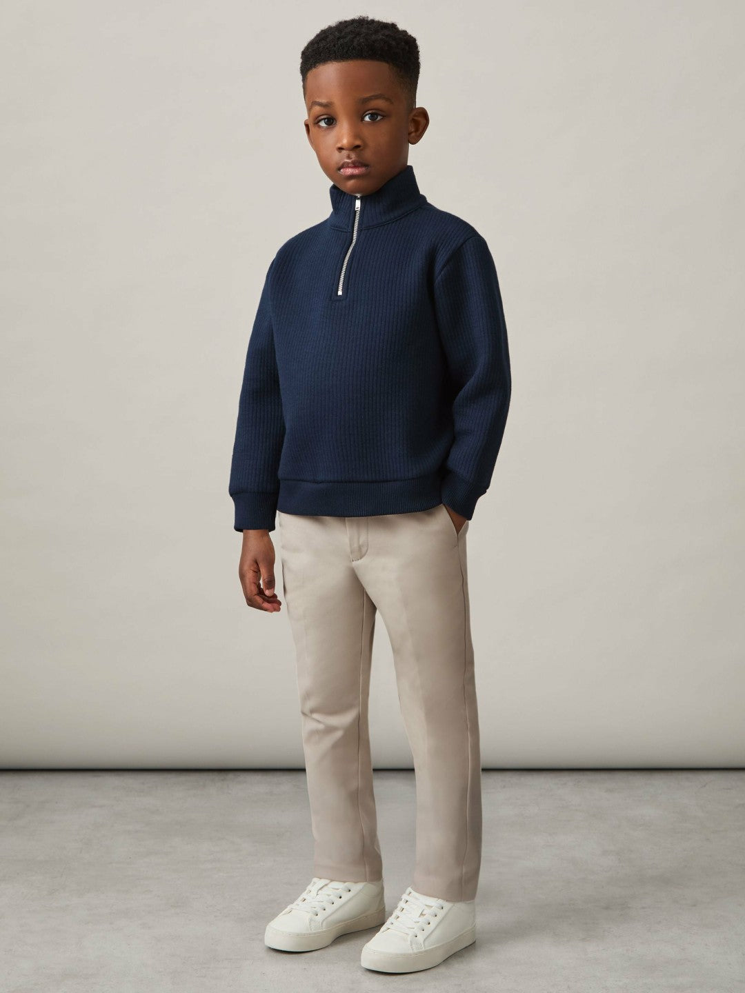 9-13 yrs Slim Fit Tapered Chinos in Stone Children & Baby | Reiss