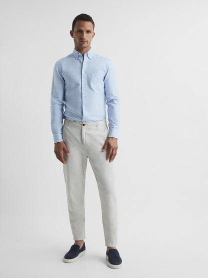 Soft Wash Button Down Oxford Shirt in Soft Blue Men | Reiss