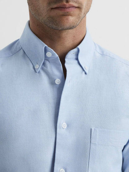 Soft Wash Button Down Oxford Shirt in Soft Blue Men | Reiss