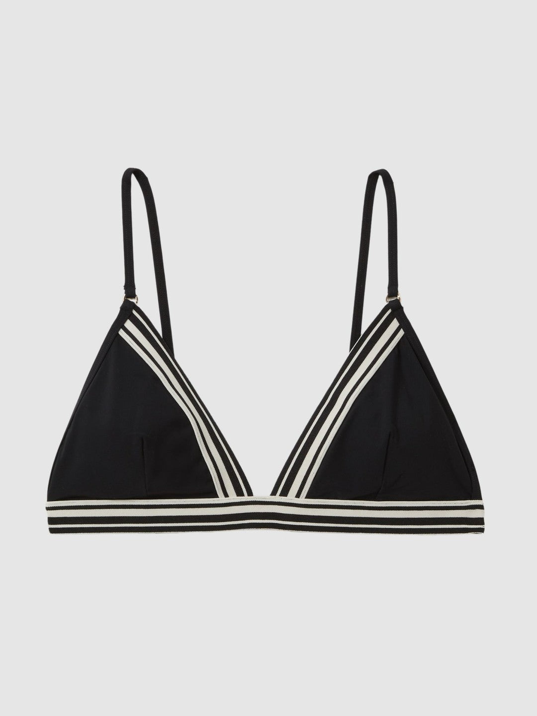 Triangle Colourblock Bikini Top in Black Women | Reiss