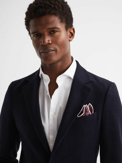 Polka Dot Silk Pocket Square in Burgundy Men | Reiss