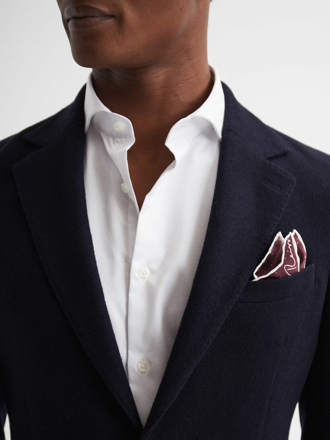 Polka Dot Silk Pocket Square in Burgundy Men | Reiss