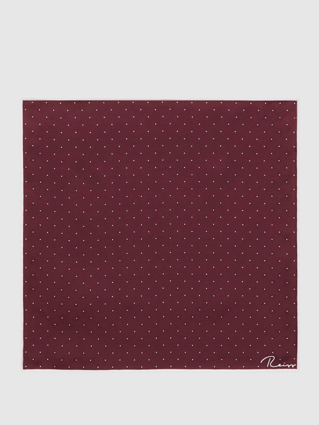 Polka Dot Silk Pocket Square in Burgundy Men | Reiss