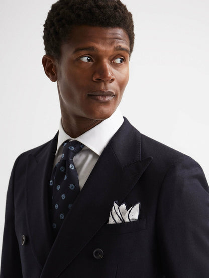 Polka Dot Silk Pocket Square in White Men | Reiss