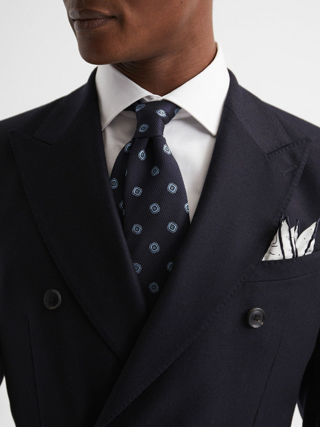 Polka Dot Silk Pocket Square in White Men | Reiss