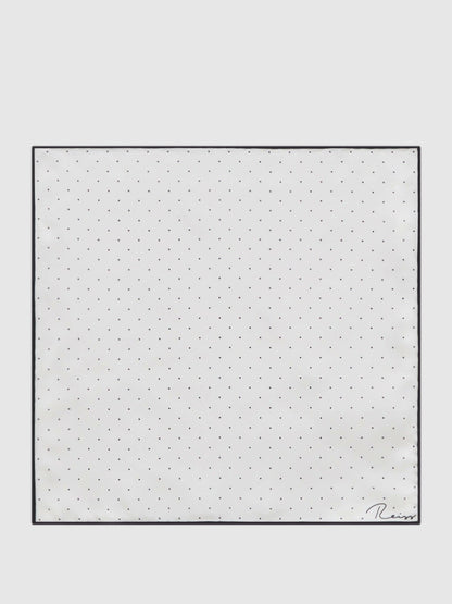 Polka Dot Silk Pocket Square in White Men | Reiss