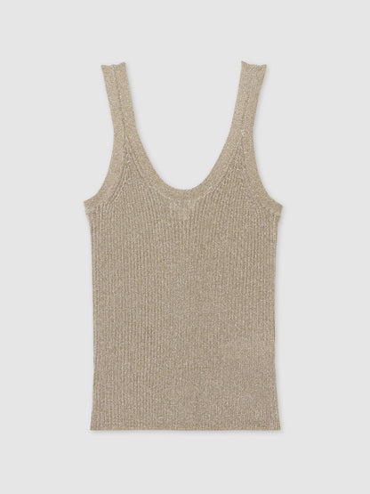 Metallic Vest Top in Gold Women | Reiss