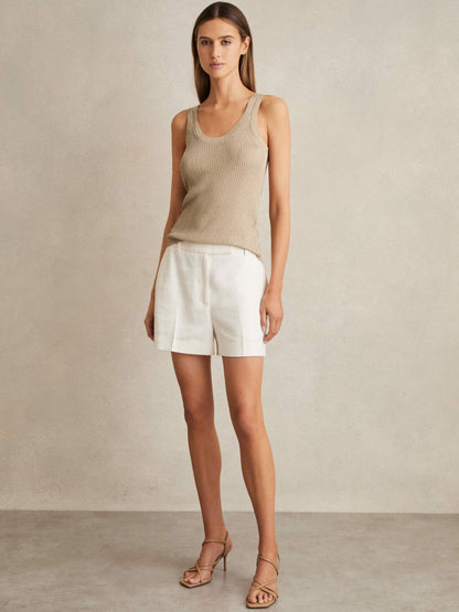 Metallic Vest Top in Gold Women | Reiss