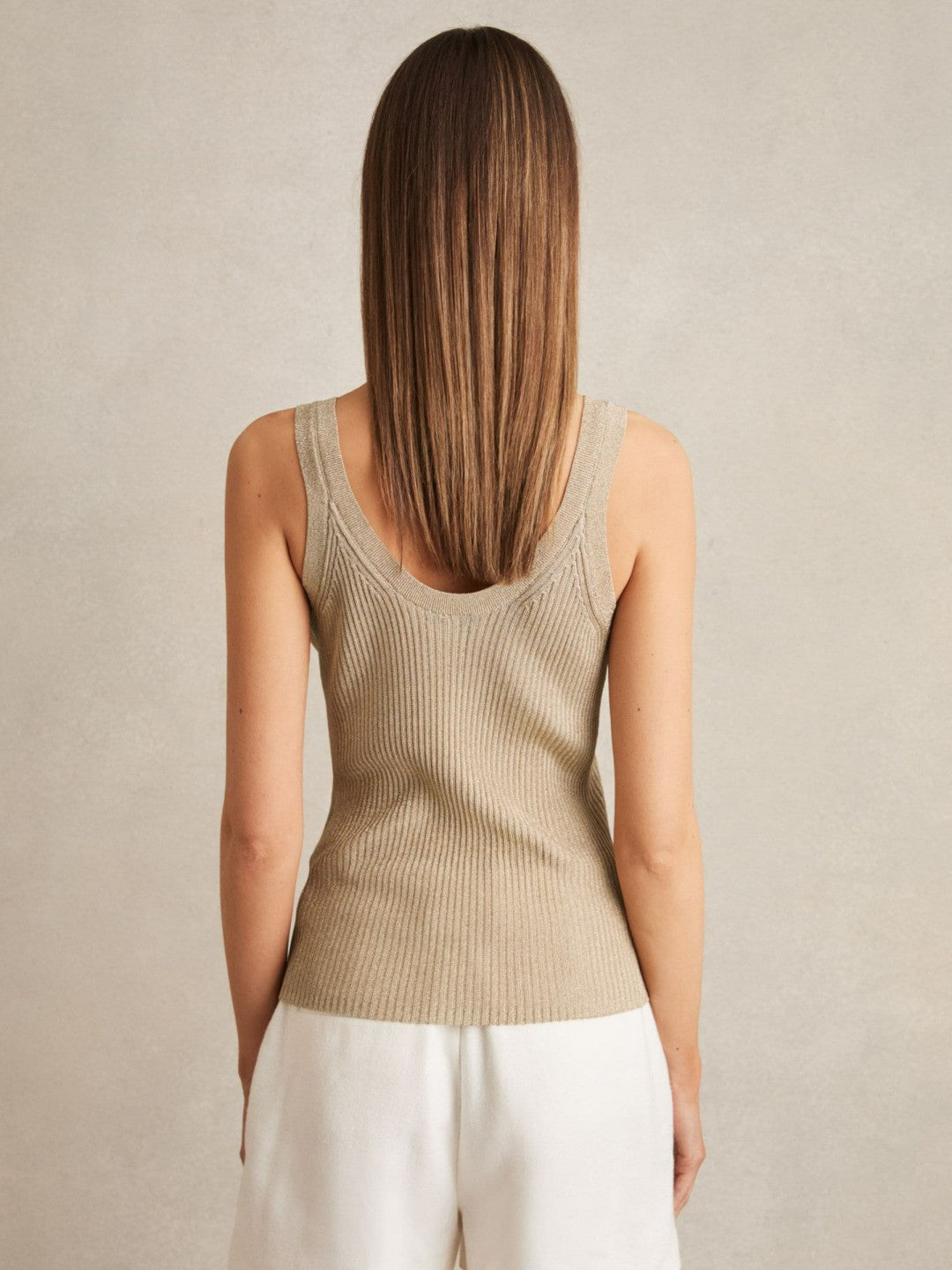 Metallic Vest Top in Gold Women | Reiss