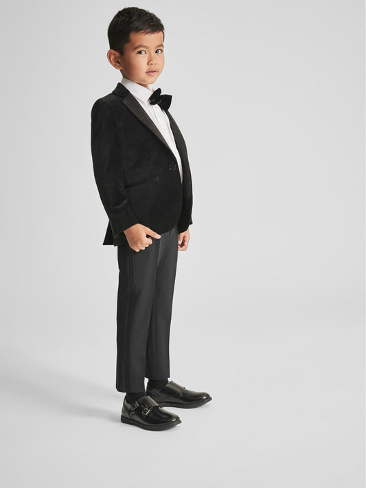 4-9 yrs Single Breasted Velvet Blazer in Black Children & Baby | Reiss