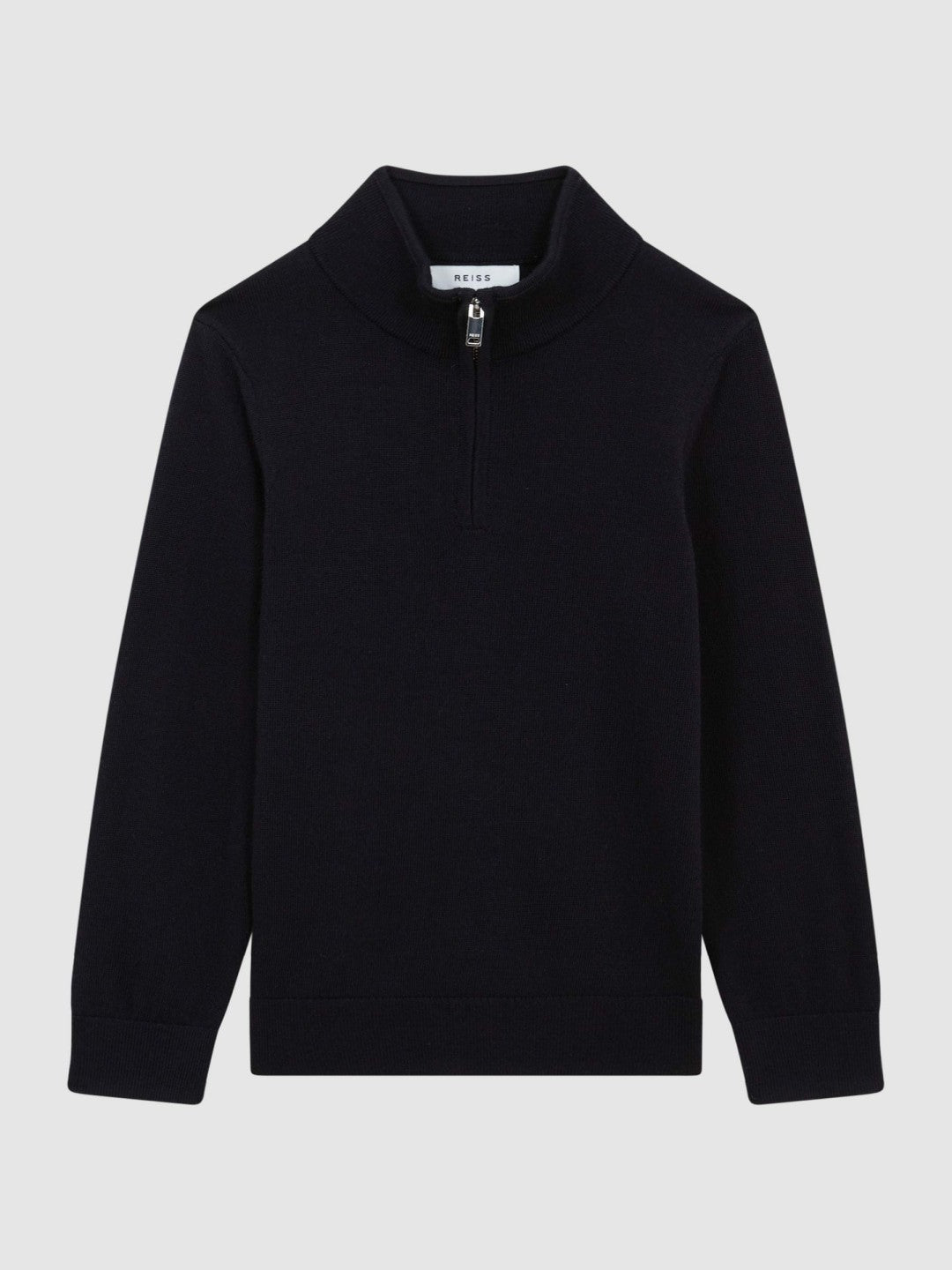 4-9 yrs Merino Wool Zip-Neck Jumper in Navy Children & Baby | Reiss
