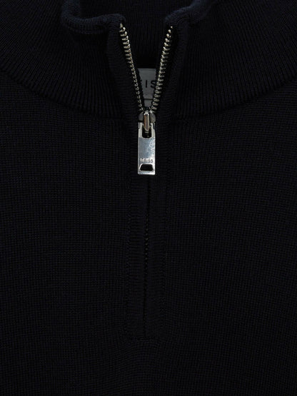 4-9 yrs Merino Wool Zip-Neck Jumper in Navy Children & Baby | Reiss