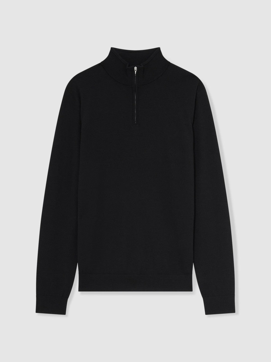 Merino Wool Half-Zip Jumper in Black Men | Reiss