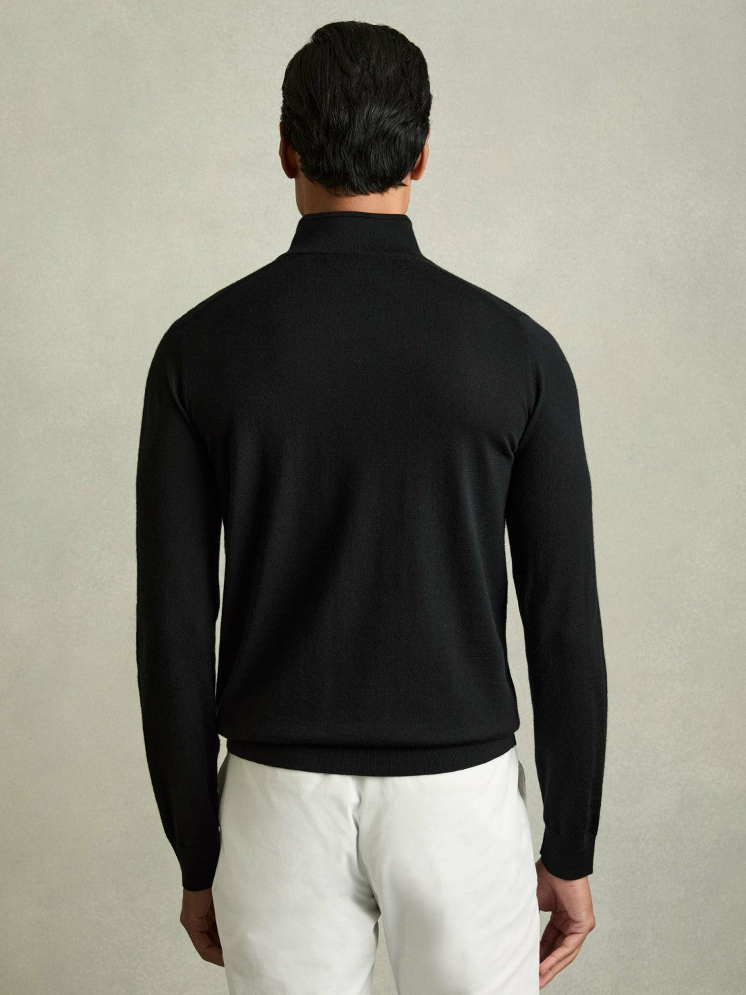Merino Wool Half-Zip Jumper in Black Men | Reiss