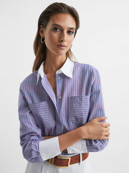 Leather Square Buckle Belt in Tan Women | Reiss