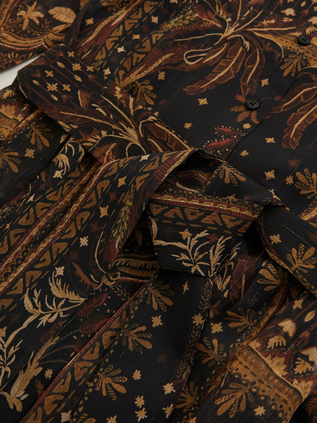 Botanical-Print Chiffon Mini Dress in Navy Women | Reiss