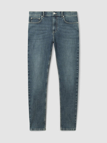 Skinny-Fit Jeans in Washed Indigo Grey Cast Men | Reiss