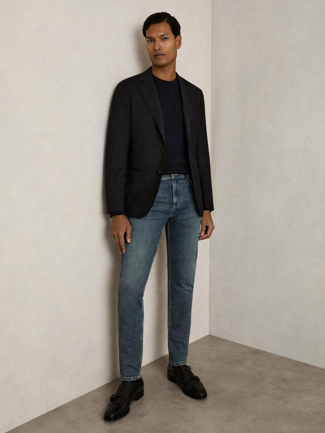 Skinny-Fit Jeans in Washed Indigo Grey Cast Men | Reiss