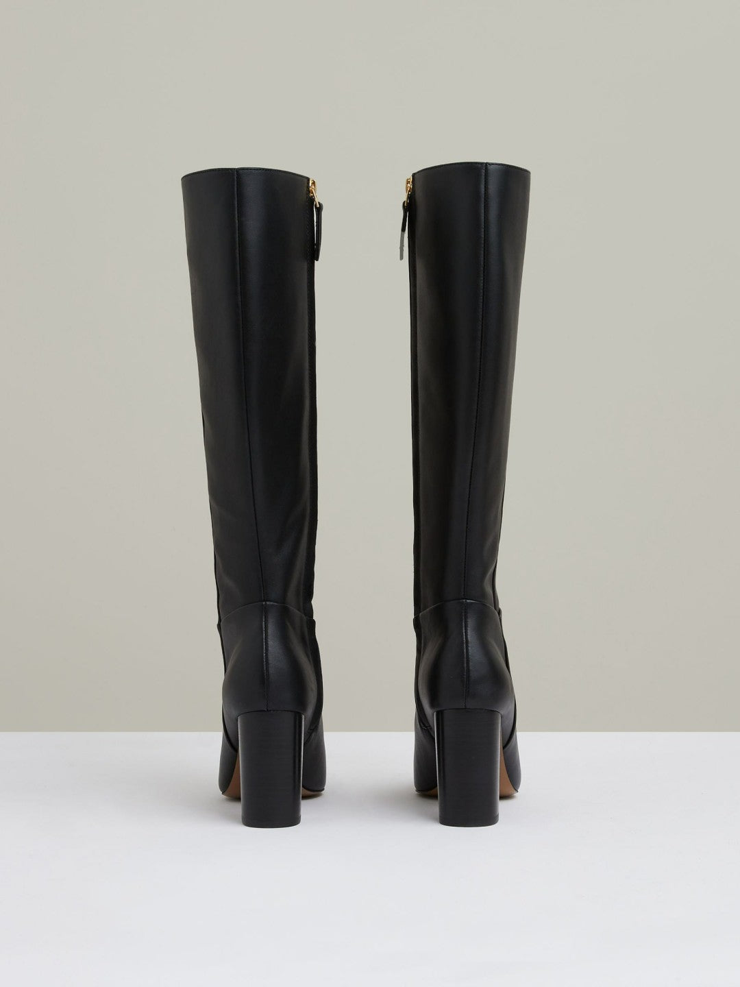 Block Heel Knee High Boots in Black Women | Reiss