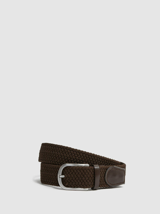 Woven Belt in Dark Brown Men | Reiss