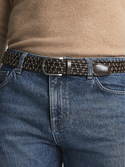 Woven Belt in Dark Brown Men | Reiss