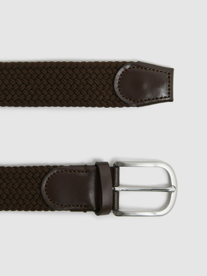 Woven Belt in Dark Brown Men | Reiss