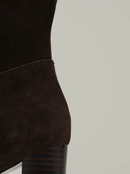 Block Heel Knee High Boots in Chocolate Women | Reiss