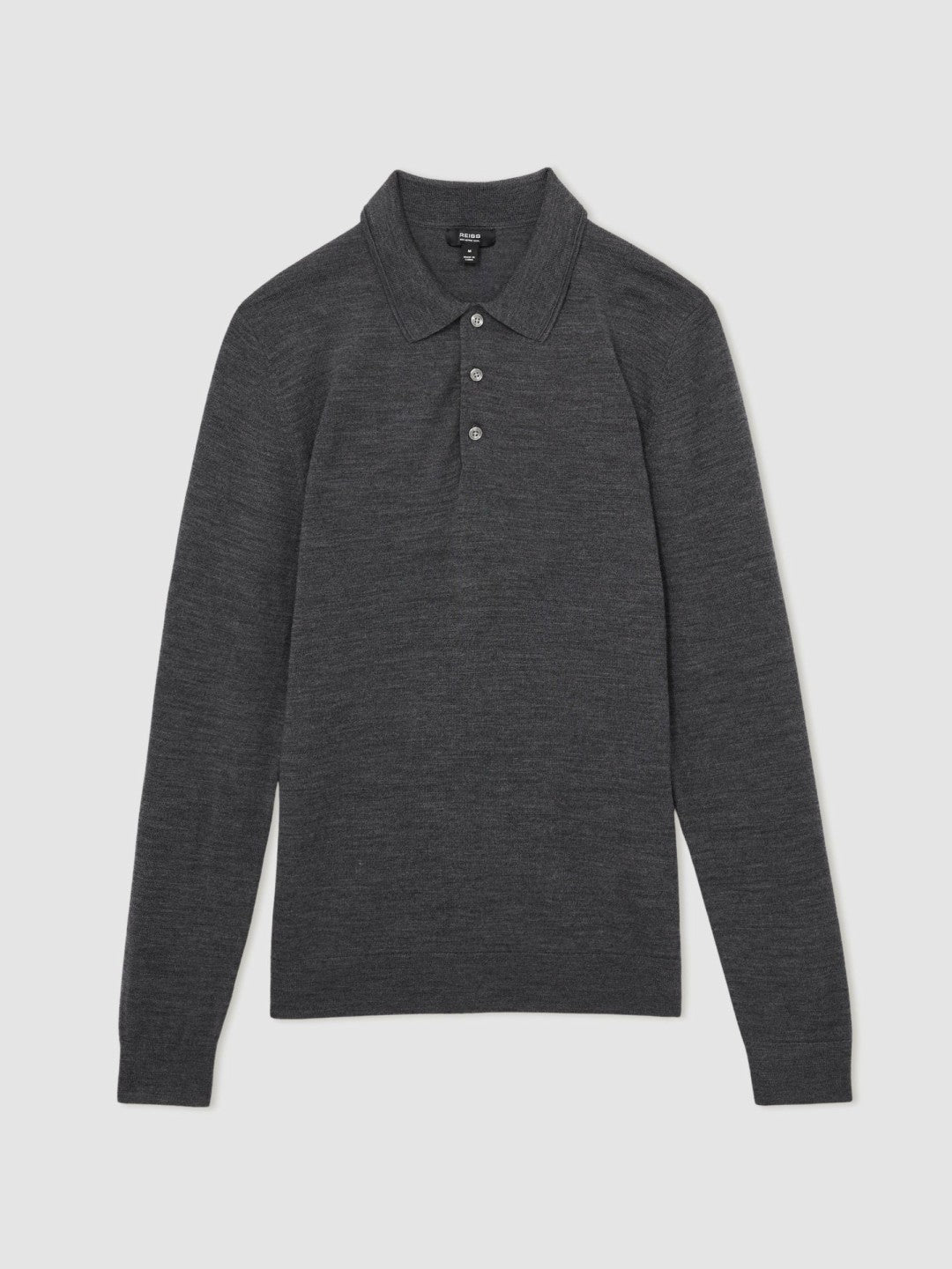 Merino Wool Polo Shirt in Derby Grey Marl Men | Reiss