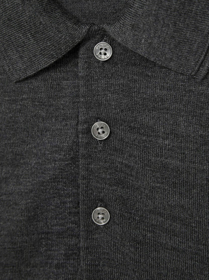 Merino Wool Polo Shirt in Derby Grey Marl Men | Reiss
