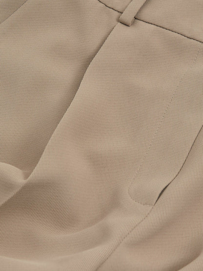 Half-Elasticated Wide Leg Trousers in Mink Neutral Women | Reiss