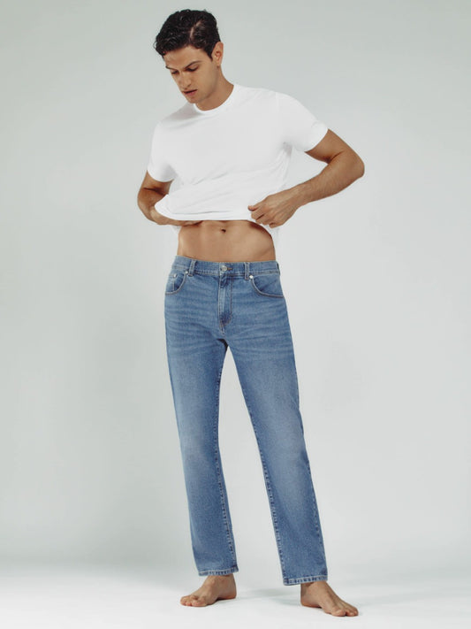 Straight-Leg Jeans in Mid Blue Wash Men | Reiss