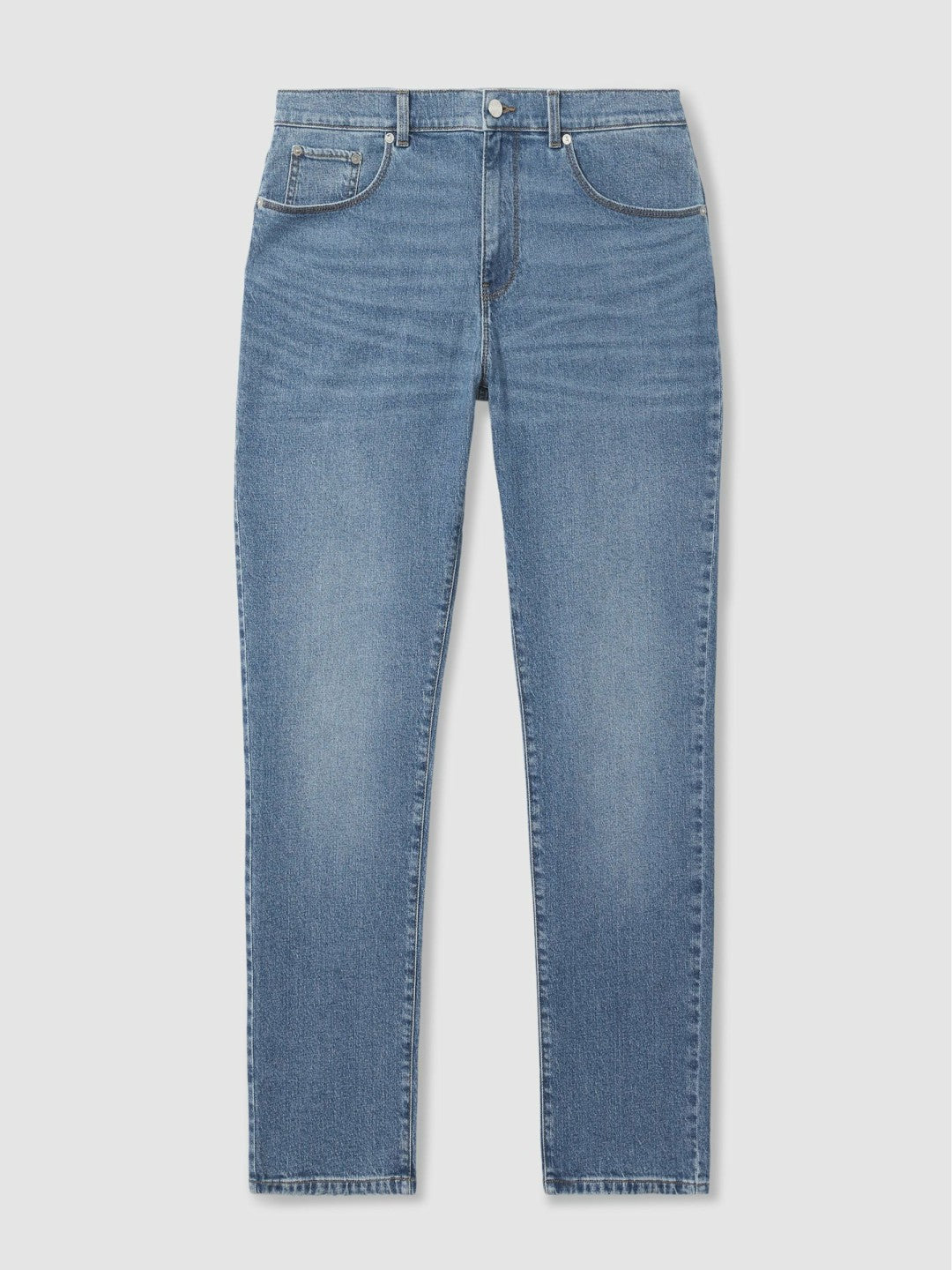Straight-Leg Jeans in Mid Blue Wash Men | Reiss