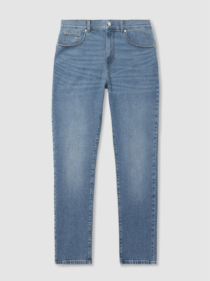 Straight-Leg Jeans in Mid Blue Wash Men | Reiss