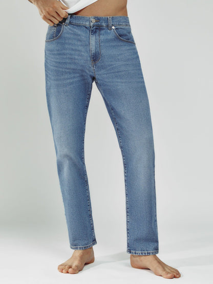 Straight-Leg Jeans in Mid Blue Wash Men | Reiss