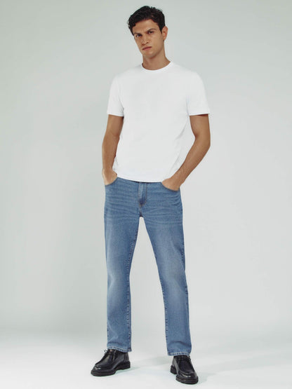 Straight-Leg Jeans in Mid Blue Wash Men | Reiss