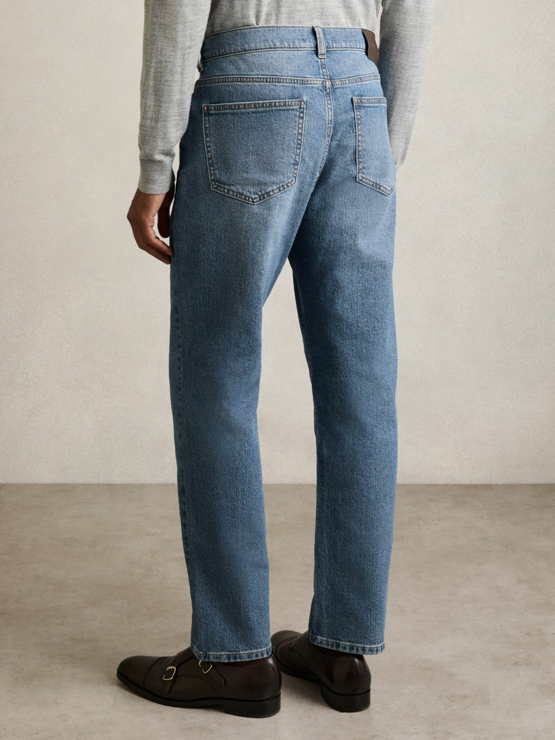Straight-Leg Jeans in Mid Blue Wash Men | Reiss