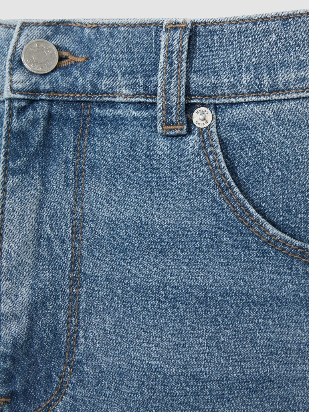 Straight-Leg Jeans in Mid Blue Wash Men | Reiss