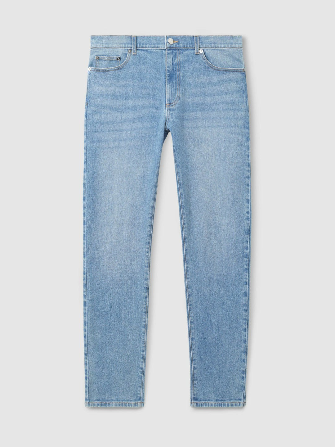 Cotton-Stretch Slim-Fit Jeans in Light Blue Wash Men | Reiss