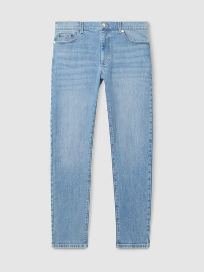 Cotton-Stretch Slim-Fit Jeans in Light Blue Wash Men | Reiss