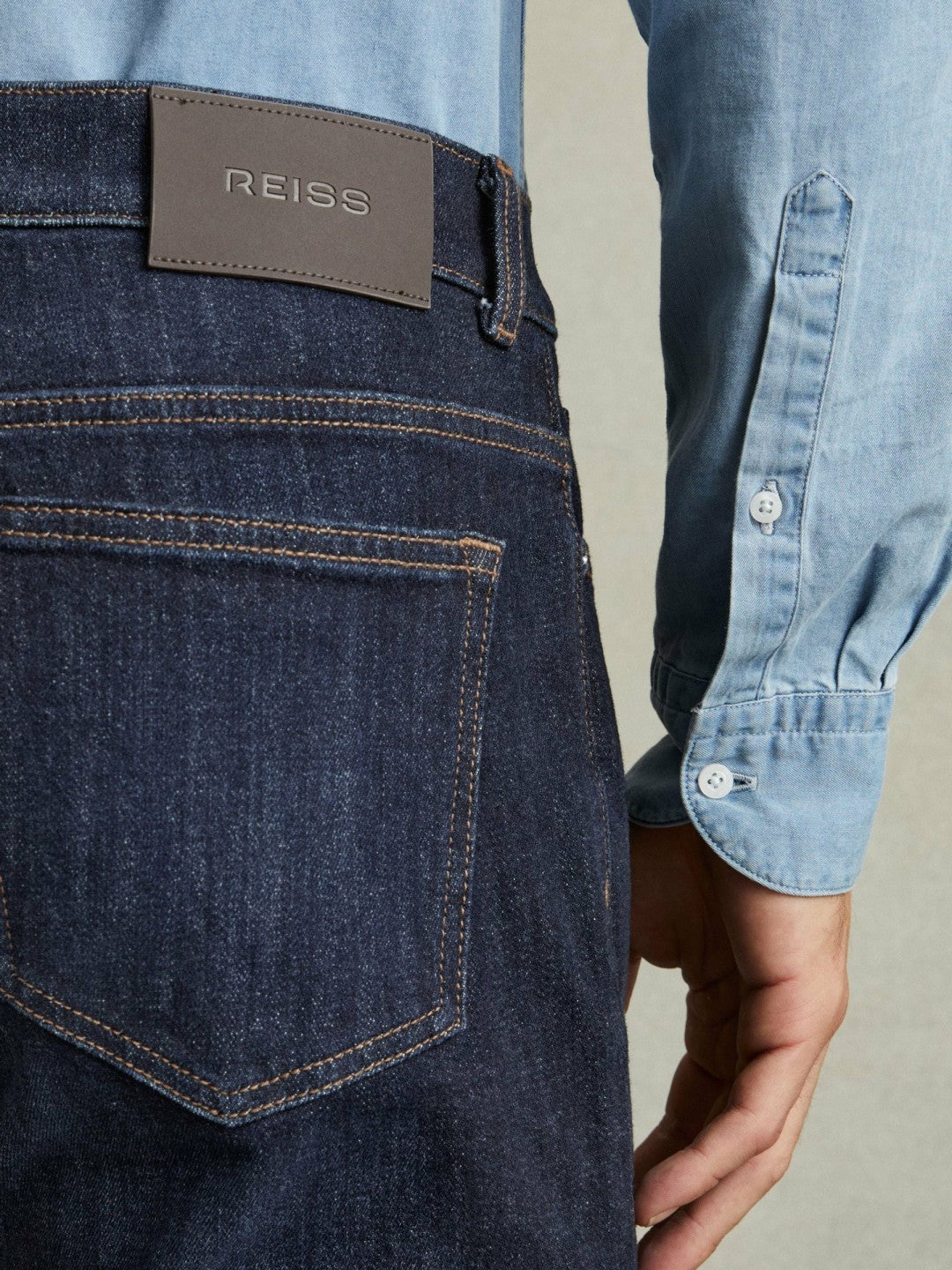 Cotton-Stretch Slim-Fit Jeans in Indigo Blue Wash Men | Reiss