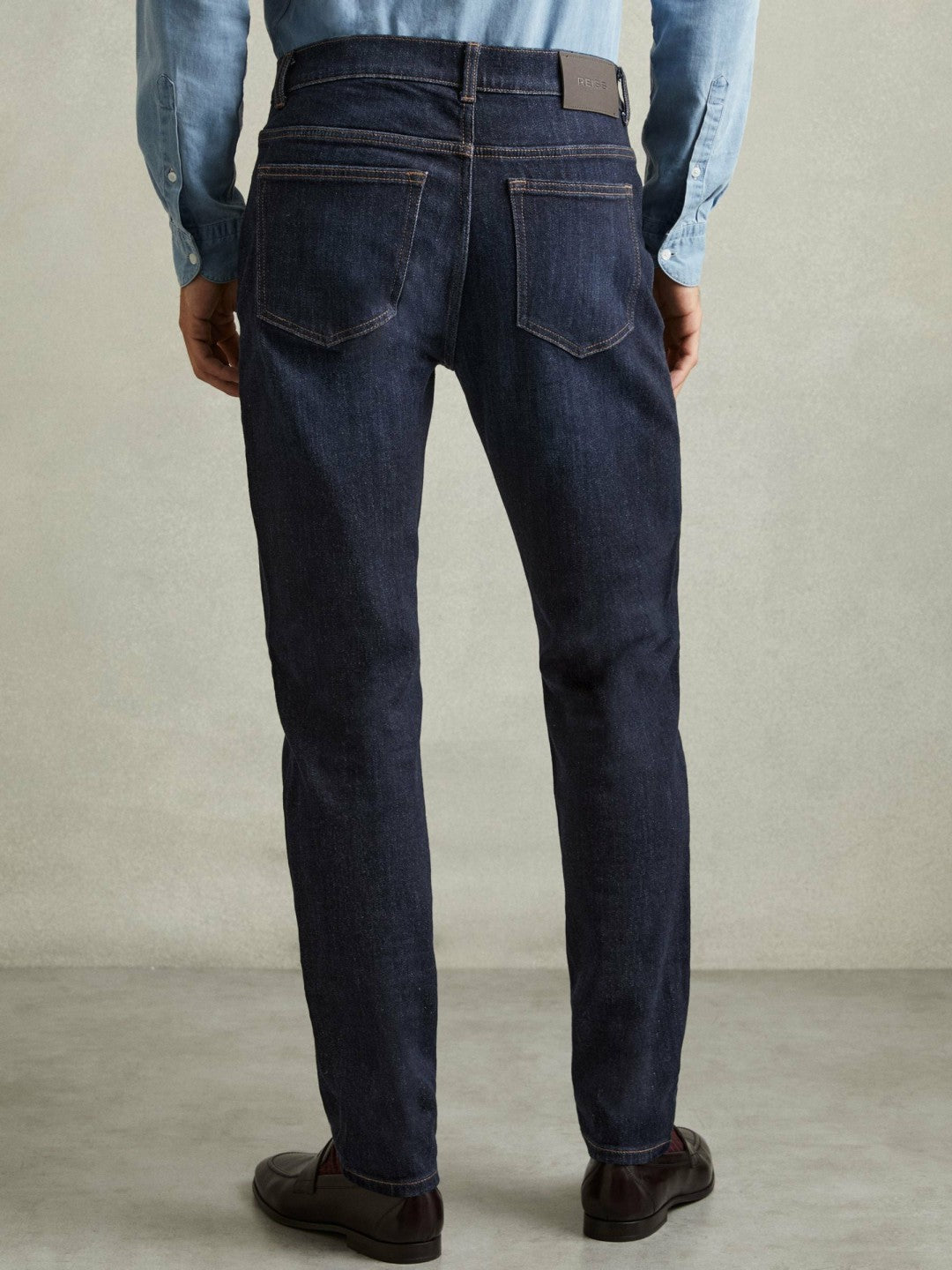 Cotton-Stretch Slim-Fit Jeans in Indigo Blue Wash Men | Reiss