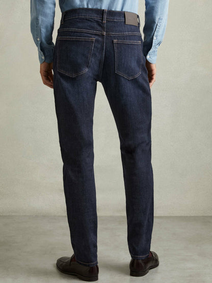 Cotton-Stretch Slim-Fit Jeans in Indigo Blue Wash Men | Reiss