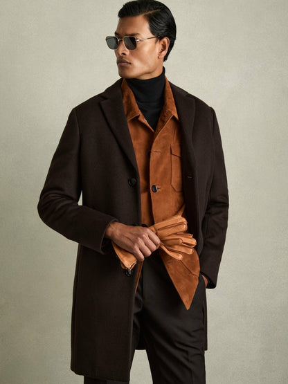 Leather Zip-Side Gloves in Tan Men | Reiss