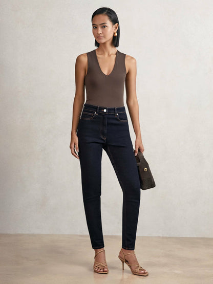 Petite Skinny Jeans in Dark Blue Women | Reiss