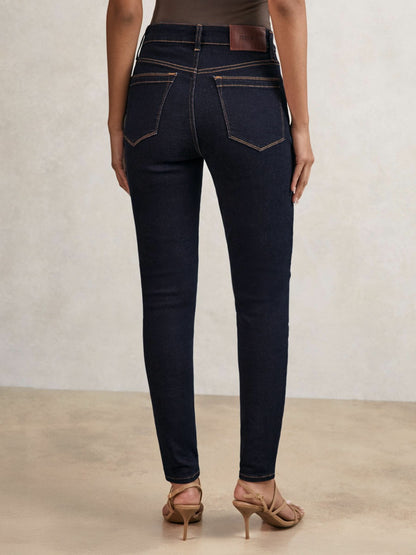 Petite Skinny Jeans in Dark Blue Women | Reiss