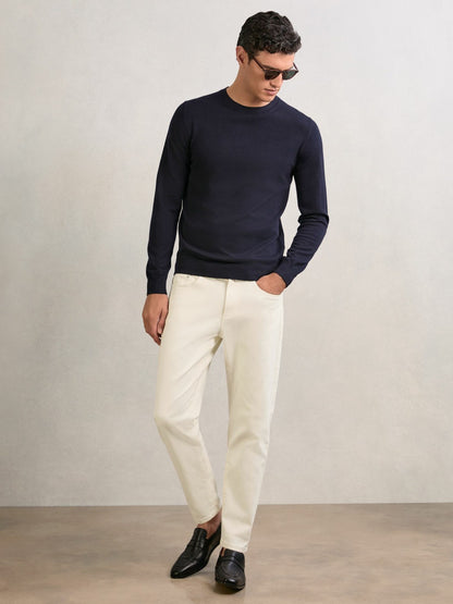 Relaxed-Fit Cropped Jeans in White Men | Reiss